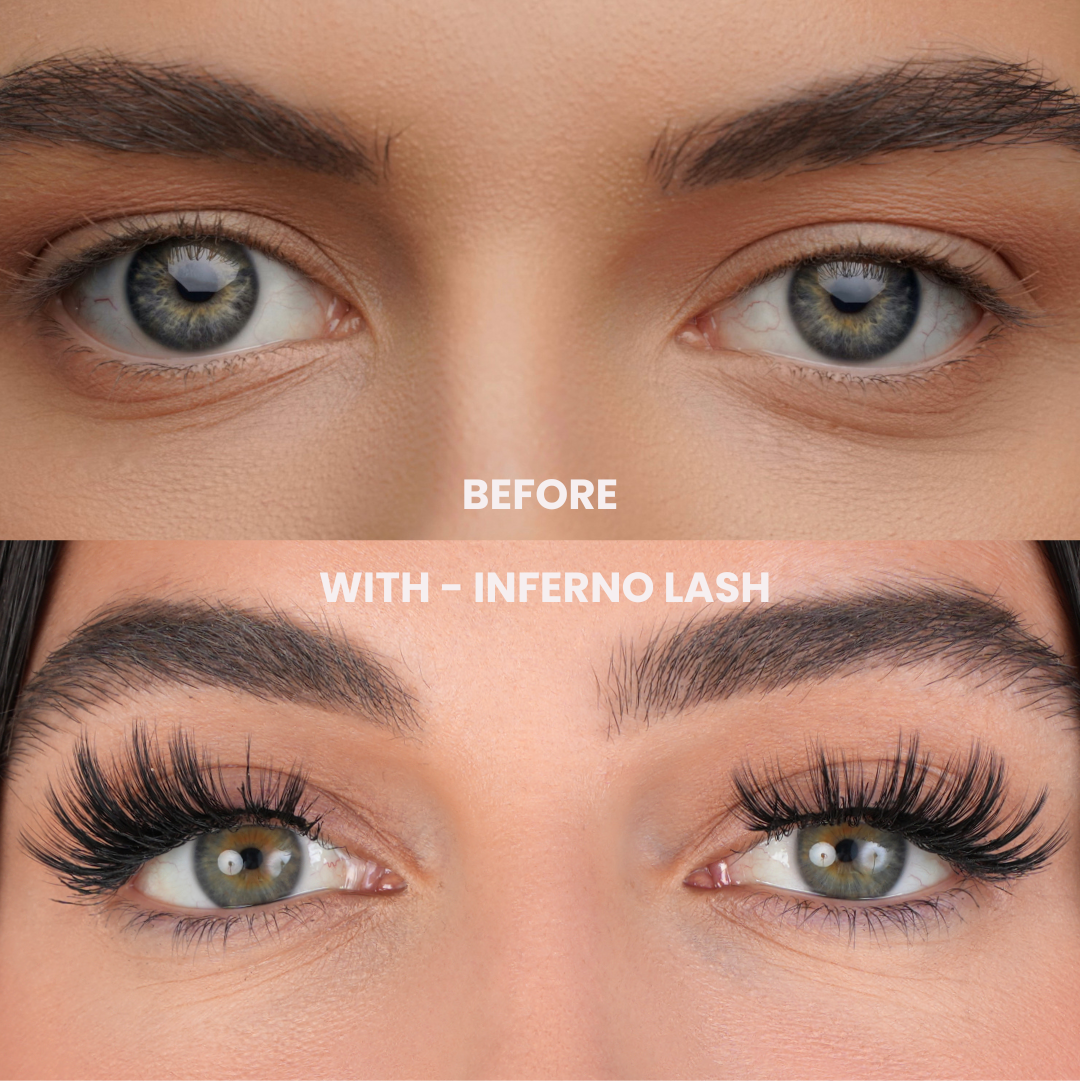 Inferno DIY Lashes before and after