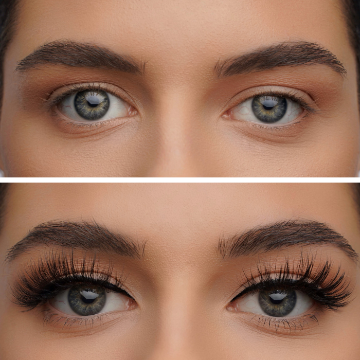 Hot Hot Hot fluffy magnetic lashes - before and after