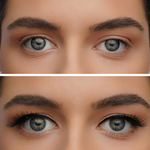 Load image into Gallery viewer, On fire - Fiery cosmetix - Cat-eye magnetic lashes before and after
