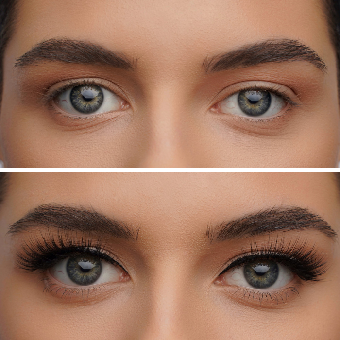 Magnetic lashes - before and after