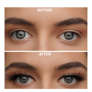 Before and After magnetic lashes Fiery Cosmetix